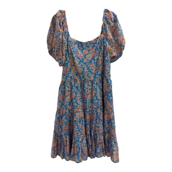 1. State Dresses & Skirts - 1. State Blue and Orange Floral Mini Dress